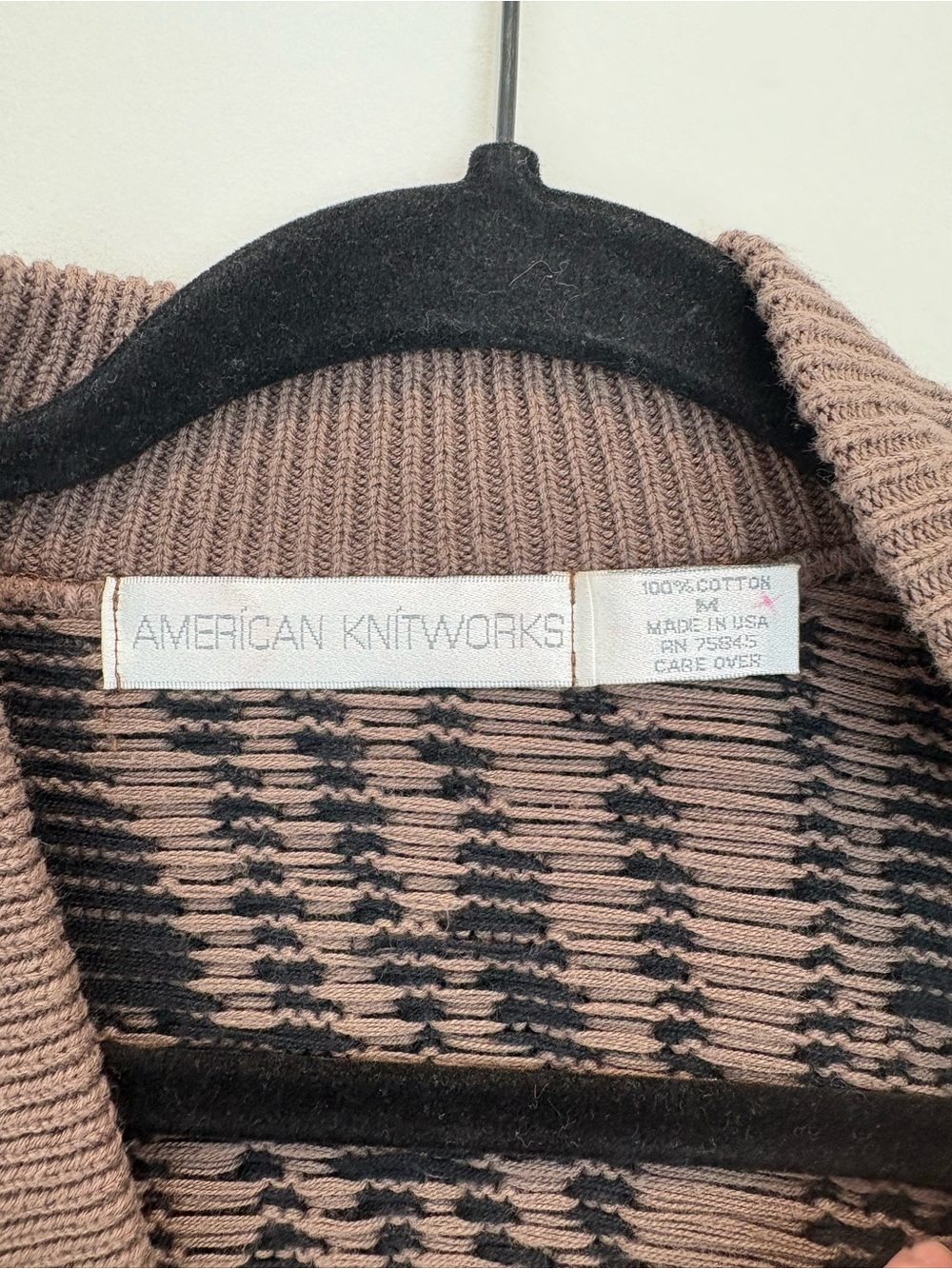 Zebra American Vintage Taupe and Black Zip Cardigan - Picture 2 of 3